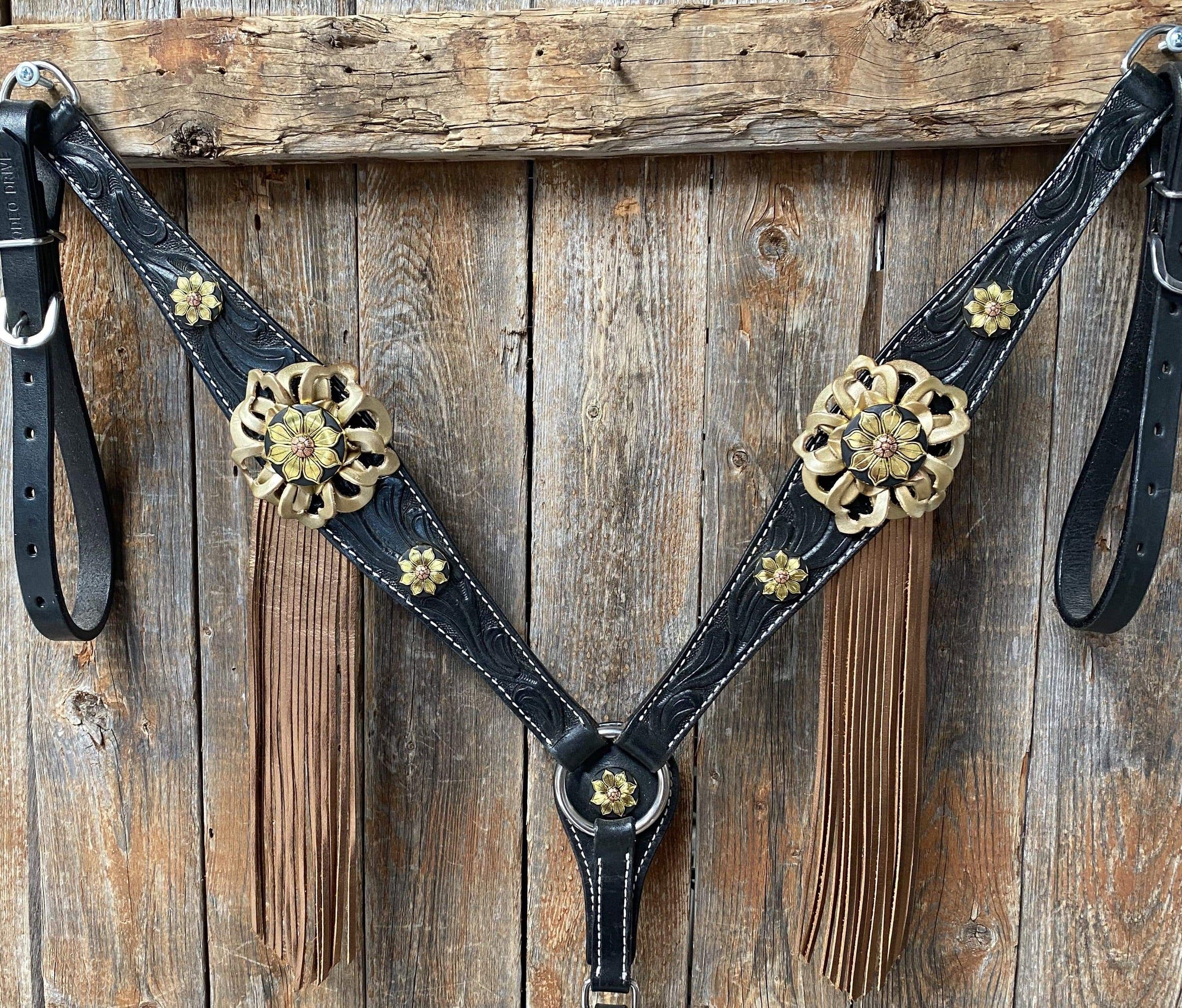 Breastcollar - Gold &amp; Black Sunflower 