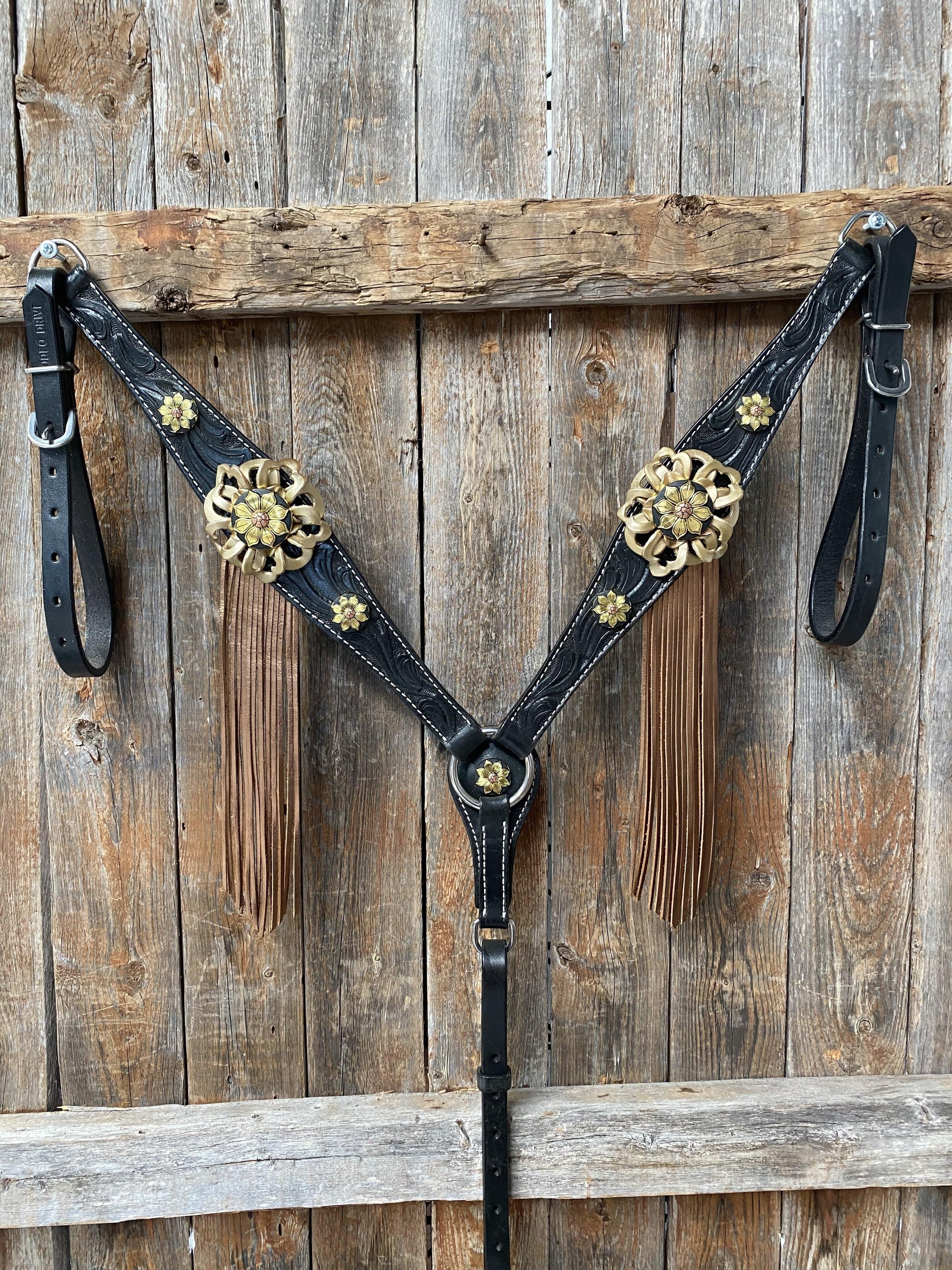 Breastcollar - Gold &amp; Black Sunflower 
