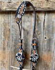 Buckstitch Flower Browband / One Ear Tack Set 