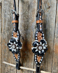 Buckstitch Flower Browband / One Ear Tack Set 
