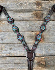 Dark Oil Floral Turquoise Breastcollar 