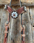 Medium Oil Floral Pearl Browband/Breastcollar Tack Set 