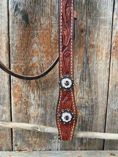 Medium Oil Floral Pearl Browband/Breastcollar Tack Set 