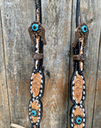 Classic Turquoise and Topaz Browband / One Ear Tack Set 