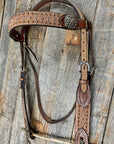 Ranchy Roughout Browband & Breastcollar Tack Set 