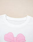 Plus Size Bow Tie Drop Shoulder Sweatshirt