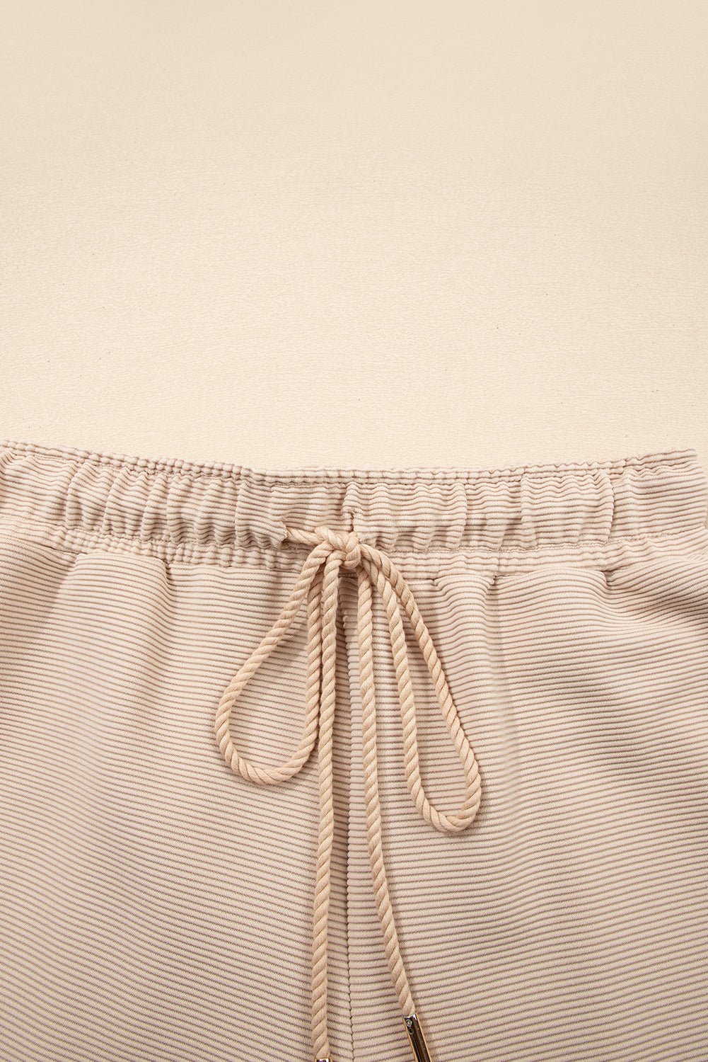 Textured Half-Zip Top &amp; Drawstring Shorts Set