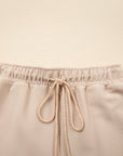 Textured Half-Zip Top & Drawstring Shorts Set