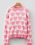 Skylar Heart Print Knit Sweater