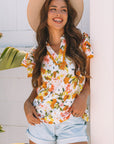 Ailany Short Sleeve Floral Blouse