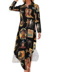 Baha Ranch Vintage Cowboy Collage Western Long Sleeve Dress Duster