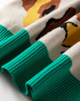 Colorblock Stripe Contrast Ribbed Knit Sweater