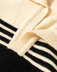 Briella Colorblock Stripe Collared Sweater