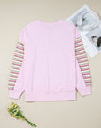 Khloe Patchwork Loose Henley Sweatshirt
