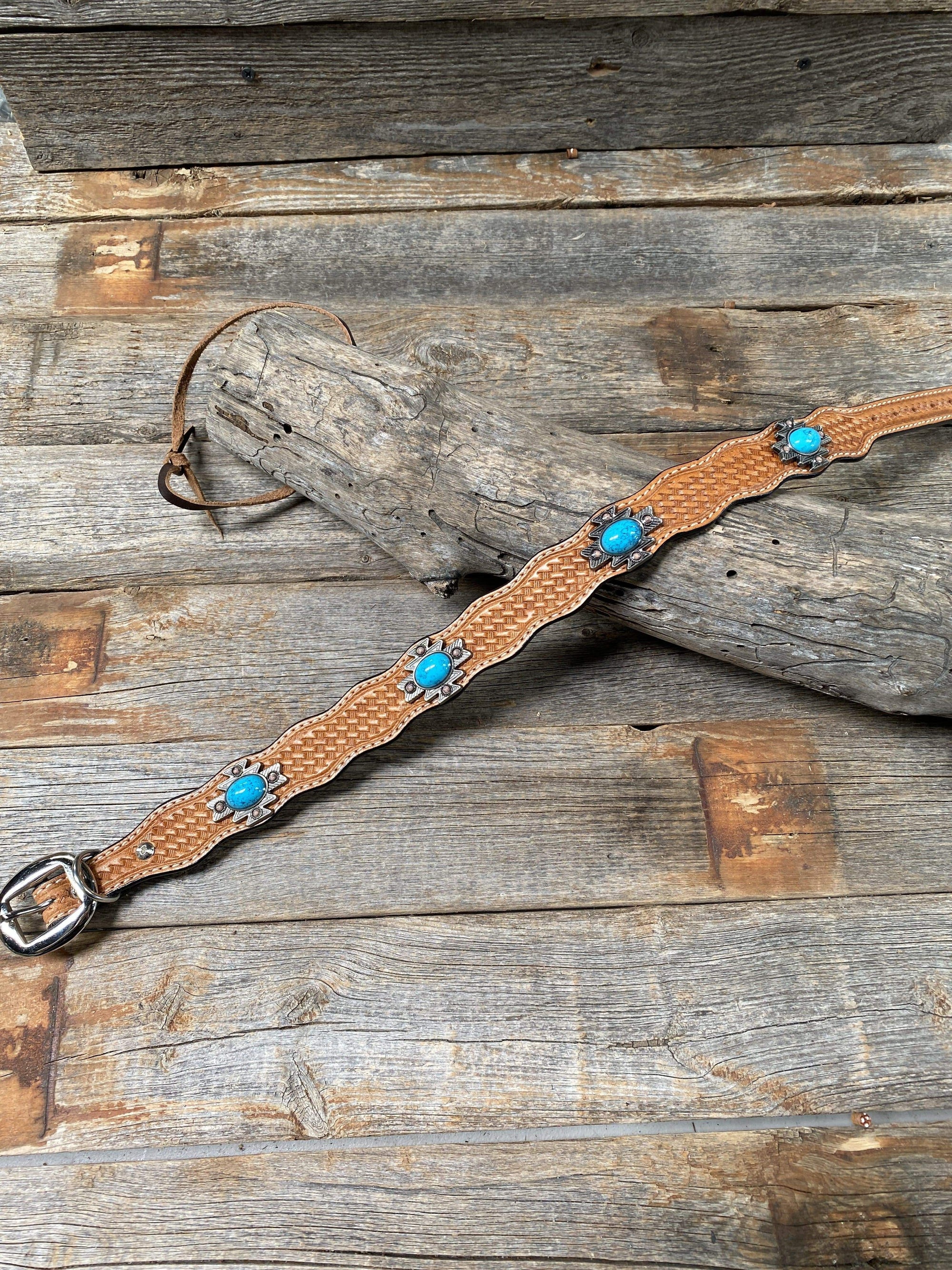 DC77 - Light Oil Southwest Dog Collar 12"-22" W204L