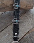 DC2 -Black Leather Dog Collar 12"-22"  W178L