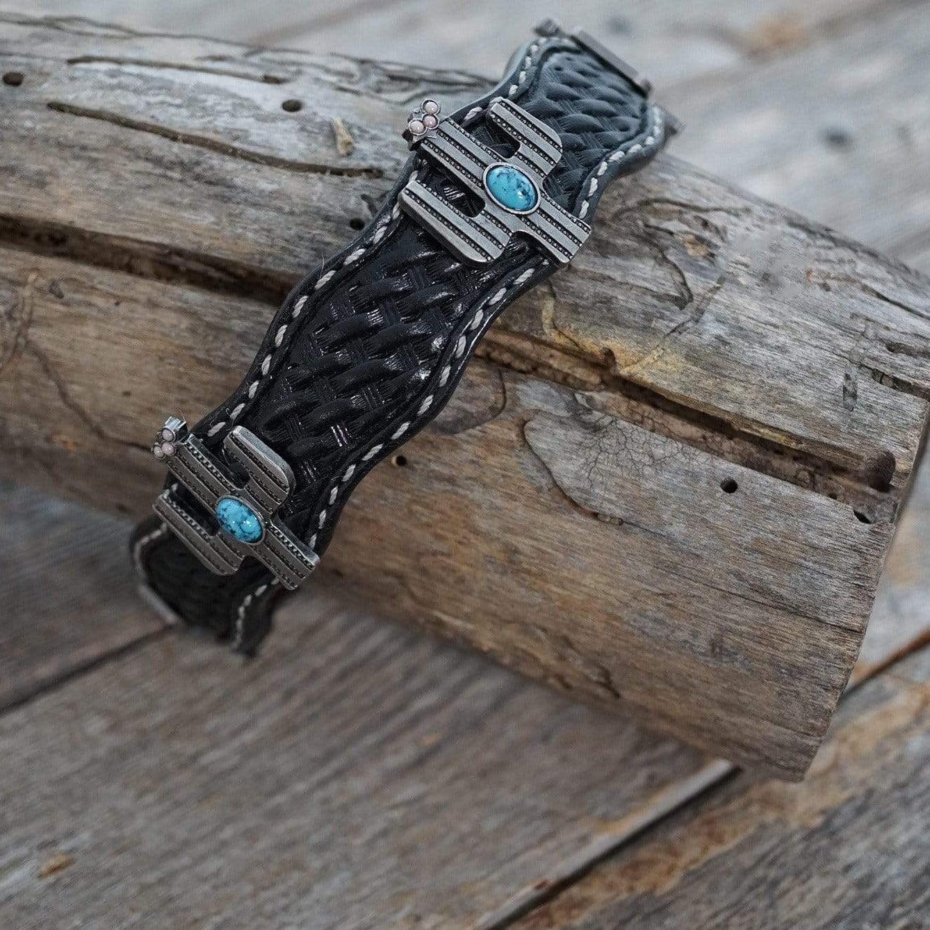 DC2 -Black Leather Dog Collar 12"-22"  W178L