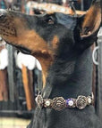 DC30 Copper Rose Dog Collar With Clear European Crystals