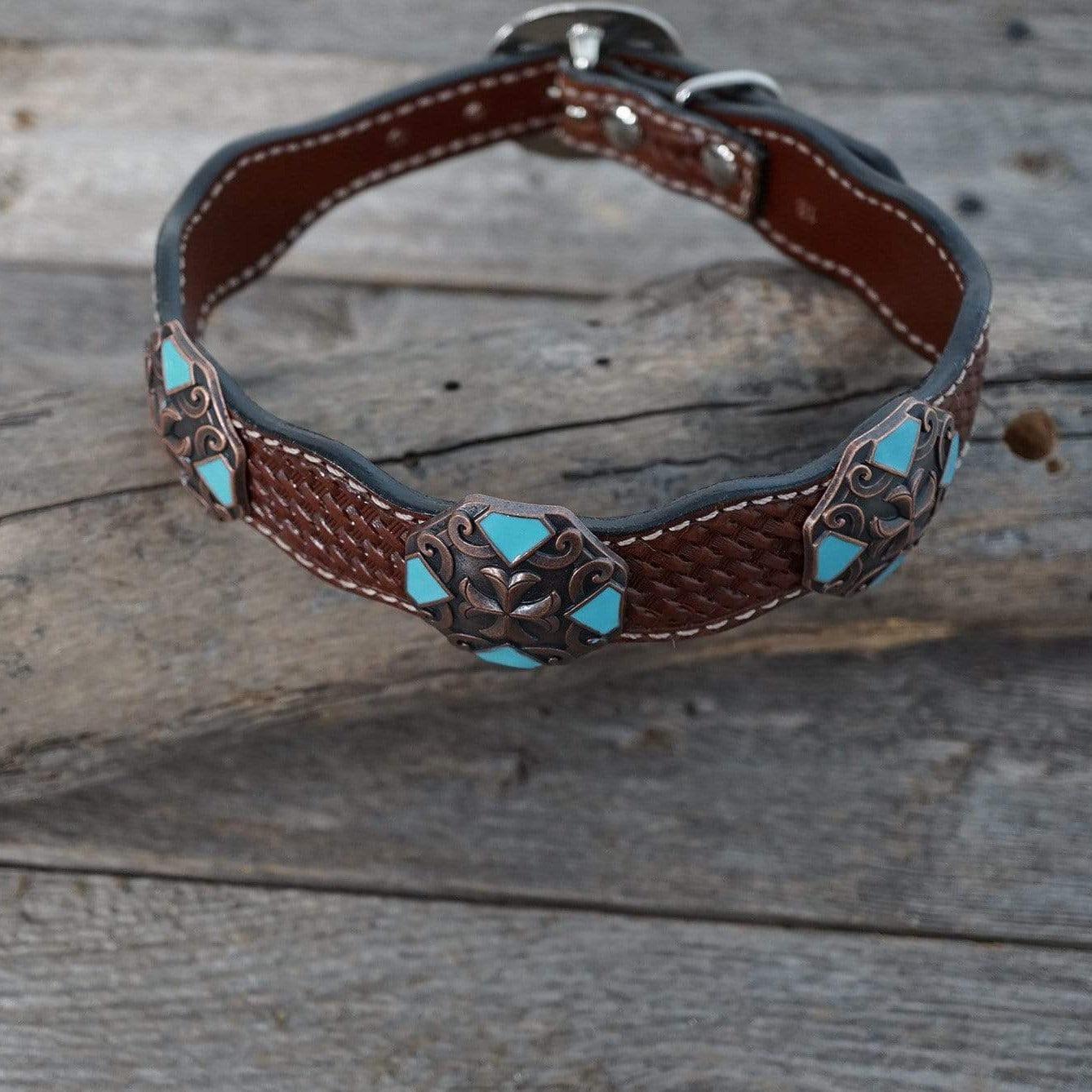DC25 - Medium Oil Leather Dog Collar 18" to 22" W104L