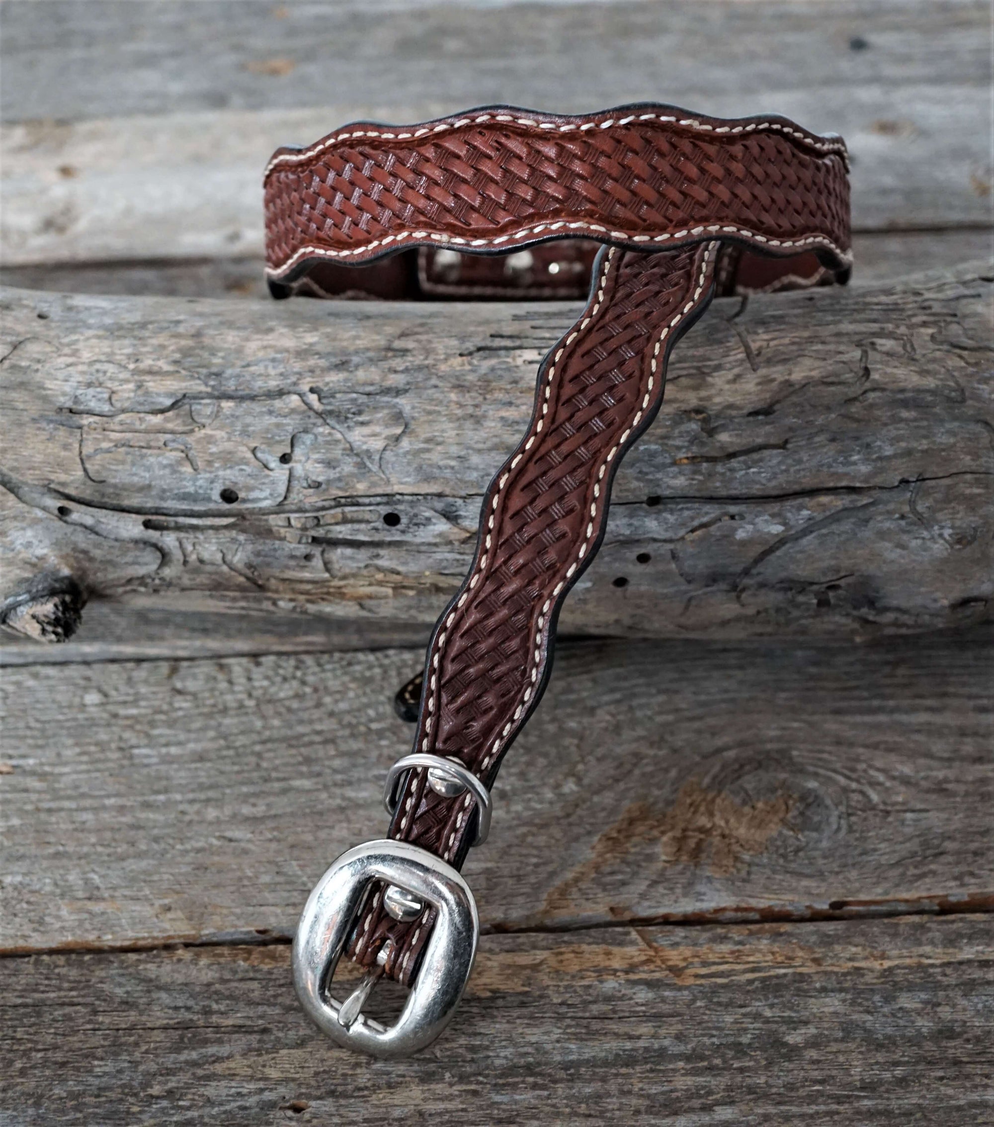 Medium Oil Leather Dog Collars Sizes 10"-28"