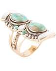 Double Up Turquoise and Mother of Pearl Ring