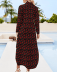Baha Ranch Colores de Mexico Romantic Roses Button-Up Long Sleeve Shirt Dress