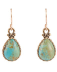 Dreamy Drop Blue Turquoise and Golden Earrings