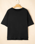 Ayra Loose Half Sleeve Hi Low Hem Top