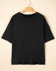 Solid Short Sleeve Hi Low Hem T-Shirt