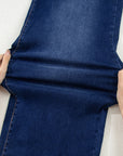 Denim High Waist Patch Pocket Straight Leg Jeans