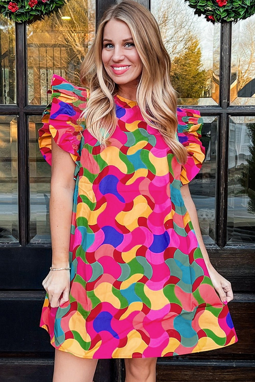 Amaia Ruffle Sleeve Shift Dress