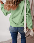 Solid Fleece Lined Drop Shoulder Terry Sweatshirt