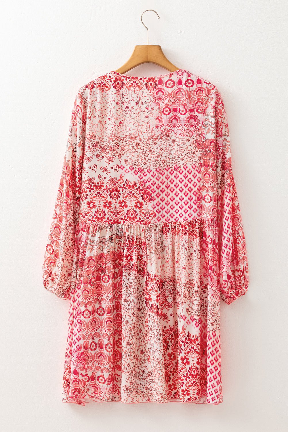 Melody Floral Tassel Tie Long Sleeve Mini Dress