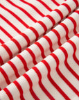 Stripe Collared V-Neck Pullover and Skort Set