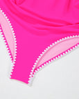 Colorblock Ric-Rac Trim Cutout Swimsuit