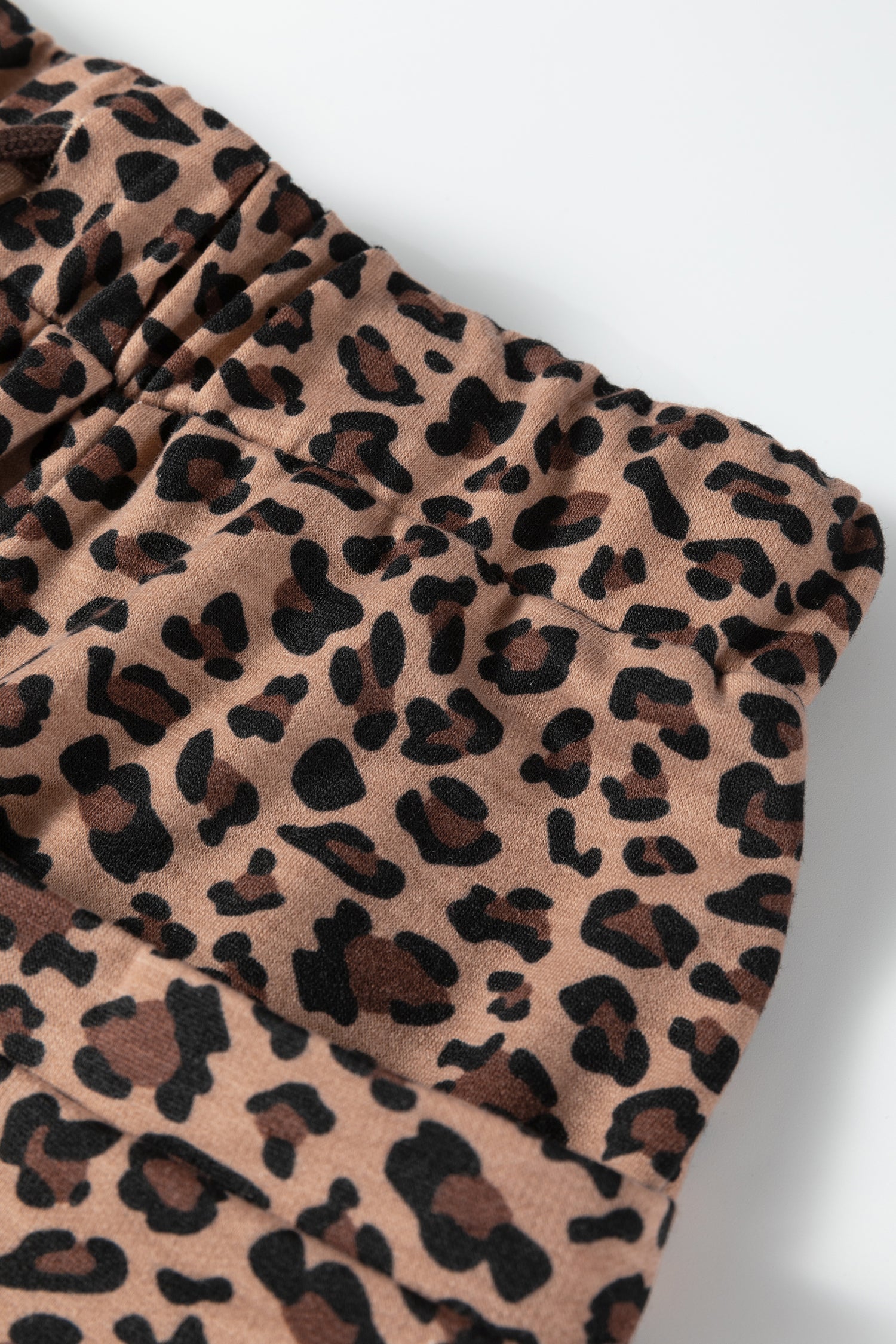 Leopard Loose Tee &amp; Drawstring Waist Pants Set