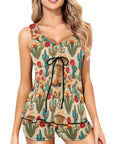 Baha Ranch Cactus and Boots Tankini Boy Shorts Swim Set