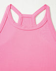 Solid Ribbed Tank Top and Sweatpants Set