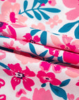 Floral Contrast Stripe Short Sleeve Blouse