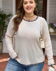 Ashley Contrast Edge Knit PLUS Top