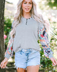 Eleanor Lantern Sleeve Patchwork Top