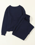 Textured Top and Pants Set
