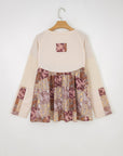 Boho Paisley Patchwork Long Sleeve Top