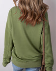 Ainsley Crisscross Stitching Loose Sweatshirt