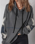 Star Patchwork Mineral Wash Kangaroo Pocket Hoodie