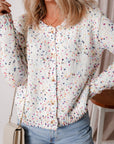 Vienna Rhinestone Decor Confetti Sweater