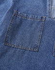 Blue Short Sleeve Collared Denim Mini Dress