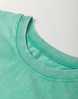 Flower Patchwork Mineral Wash Mini T-Shirt Dress