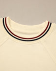 Varsity Stripe Cuffed Short Sleeve Tunic Top