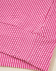 Bonbon Spiral Ribbed Exposed Seam Detail Plus Size Long Sleeve Top